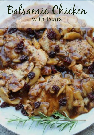 Balsamic Chicken With Pears Recipe Whats Cooking America