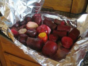 Beets ready to bake