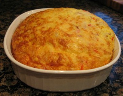No-Crust Vegetable Quiche in a large white baking dish
