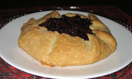 Cherry Wine Galette on a white plate