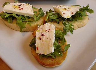 Crostini with Burrata Cheese