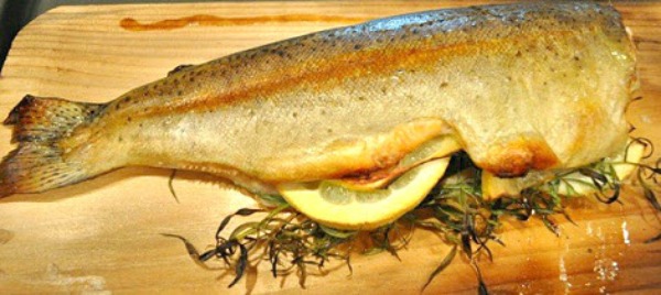 Grilled Cedar Planked Trout