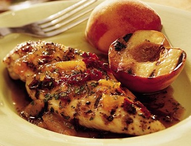 Grilled Balsamic Chicken And Peaches Recipe Whats Cooking America