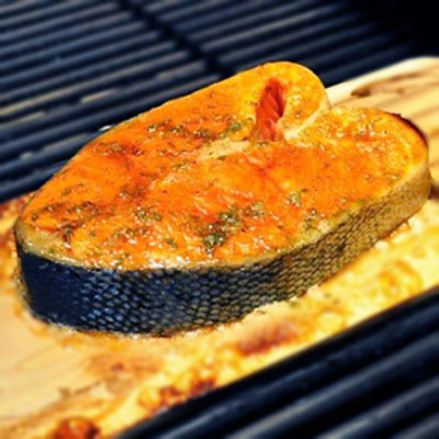 Grilled Cedar Plank Salmon Recipe Whats Cooking America