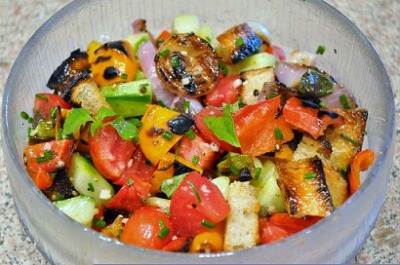 Grilled Vegetable and Tomato Bread Salad