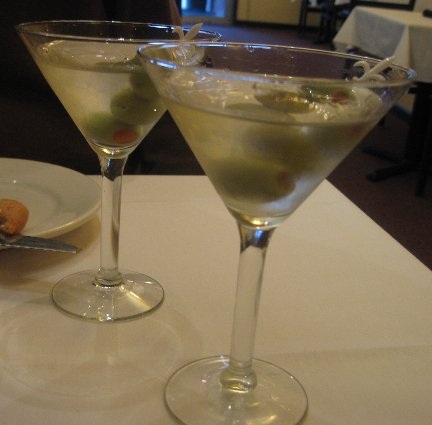 Two gin martinis