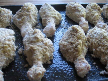 Bread chicken pieces