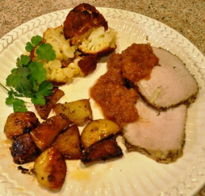 Roasted Pork Loin with Garlic and Potatoes
