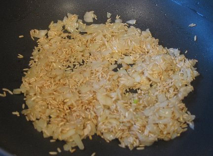 Sauteed rice and onions