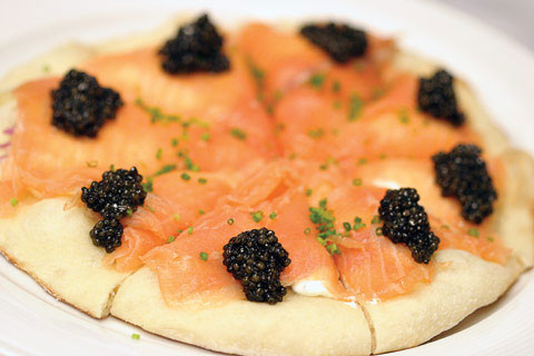 Smoked Salmon and Caviar Pizza
