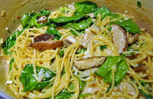 Spaghetti Risotto With Baby Spinach And Mushrooms, Whats Cooking America