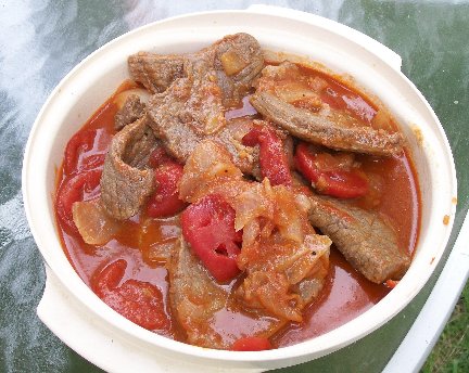 Dutch Oven Swiss Steak in serving dish