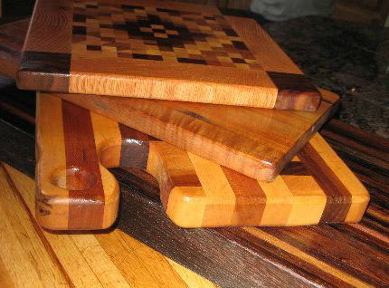 wood cutting board with initials