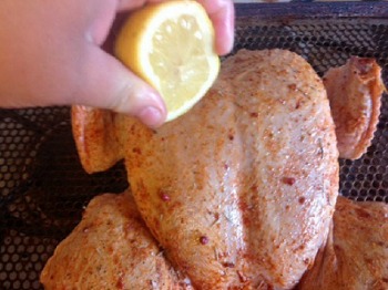 Brick-Chicken-squeezing lemon