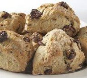 close up of cherry scones