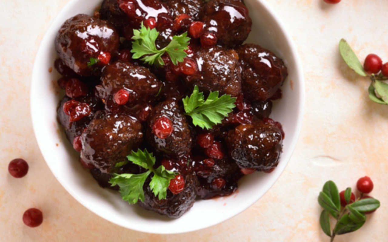 Cranberry Pinot Noir Meatballs