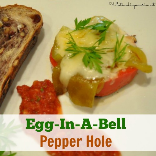 Egg-In-A-Hole with bell peppers