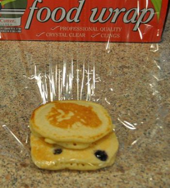 Pancakes wrapped in food wrap