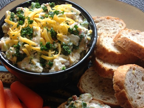 Cheesy Kale and Bacon Dip