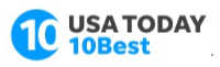 USA Today 10 Best logo with black and blue text