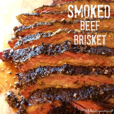 close up image of smoked beef brisket sliced up