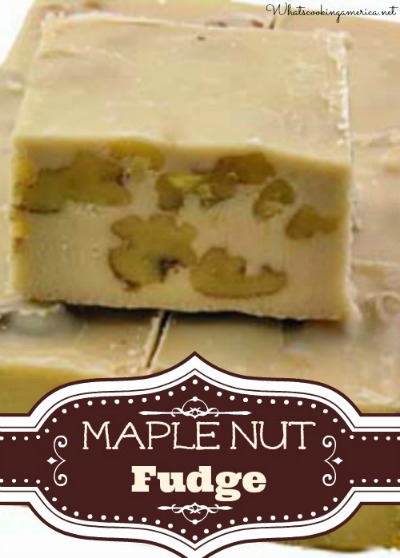 Maple Nut Fudge cross section with graphic
