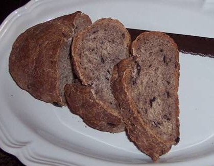 Kalamata Olive Bread Sliced