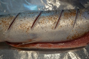 Barbecued Whole Salmon