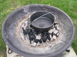 Dutch oven hot and ready to cook