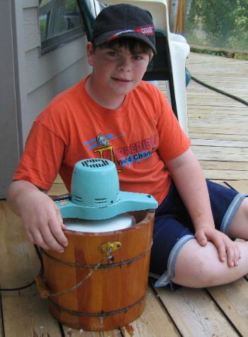 Chris with his ice cream maker