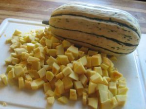 Cut up Delicata Squash