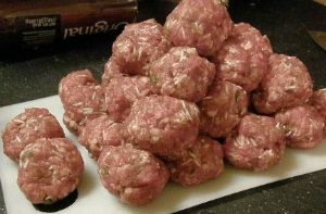 Formed meat balls