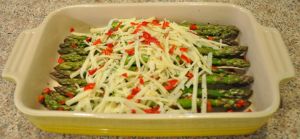 Asparagus ready to bake