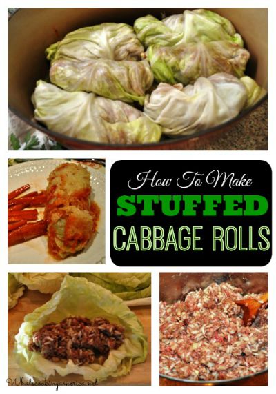 Stuffed Cabbage Rolls collage and graphic