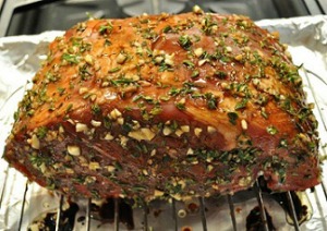 Garlic Cross Rib Roast oven ready