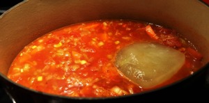 Ginger Tomato Soup cooking