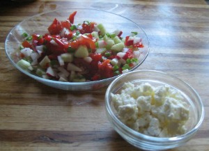 Chopped Green Salad ingredients