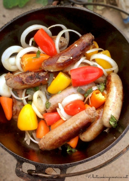 Dutch Oven Beer and Sausage