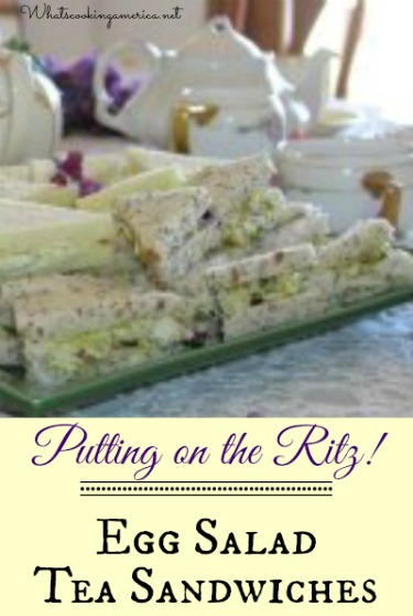 Egg Salad Tea Sandwiches with graphic