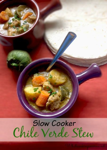 Slow Cooker Pork Chile Verde Stew Recipe (Crock pot Pork Chile Verde)