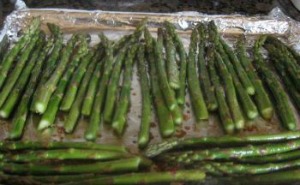 Roasted Asparagus with Goat Cheese and Bacon