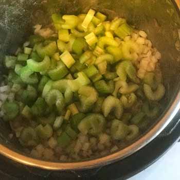 Vegetable Beef Soup-sauteeing vegetables