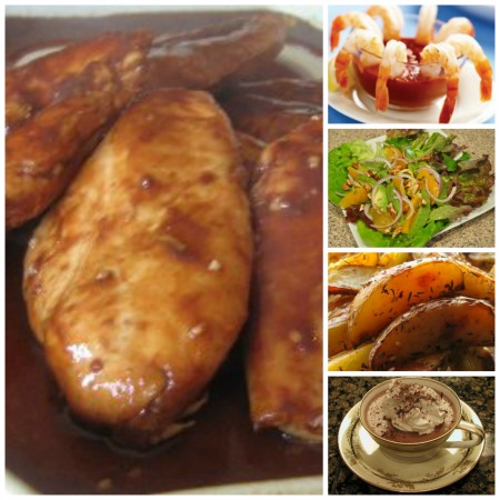 Bourbon Chicken Dinner menu collage