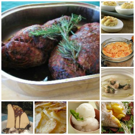 Lamb Roast with Port Wine Dinner menu collage