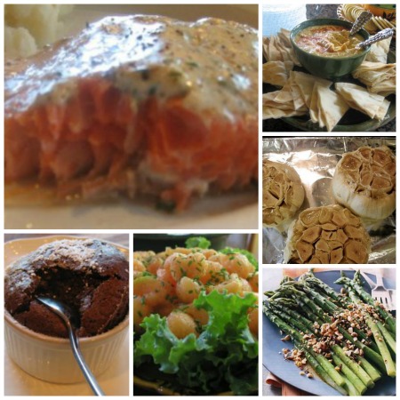 barbecued salmon dinner menu collage
