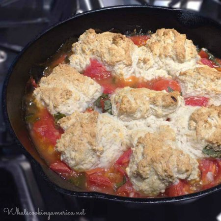 Skillet Tomato Cobbler