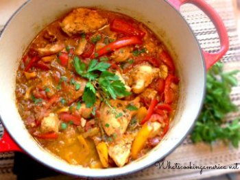 Chicken Stew with Peppers and Tomatoes - Poulet Basquaise