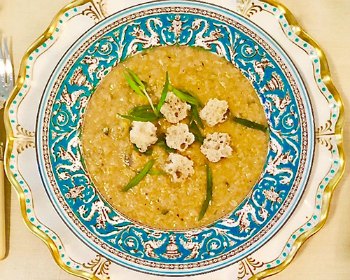 Corn Chowder with Rosemary Croutons