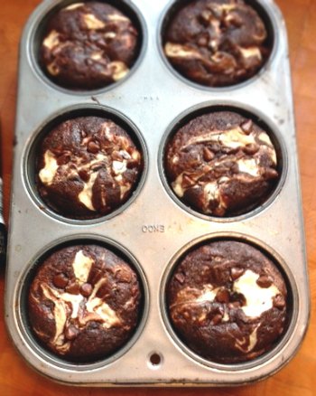 Guinness Black Bottom Cupcakes out of the oven