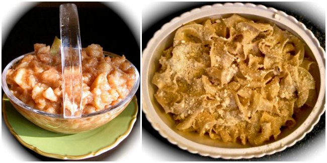 Applesauce and Kugel Noodle Pudding for Passover Dinner